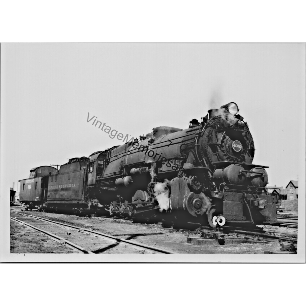 Vintage Pennsylvania Railroad PR - 4682 Steam Locomotive 5"X7" Real Photo T2-160